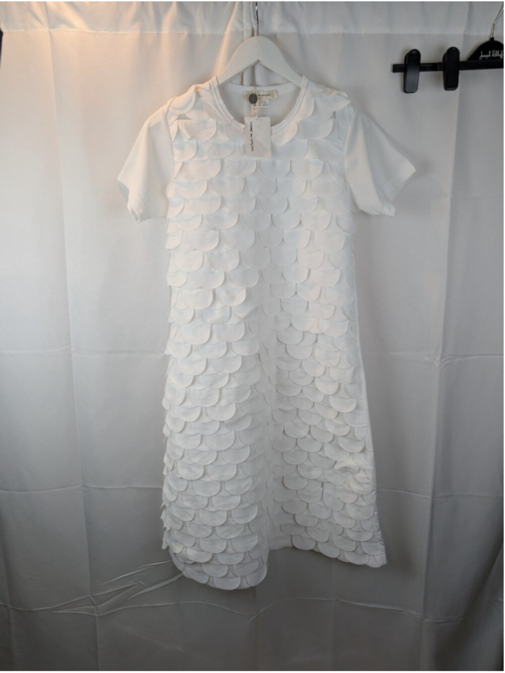 Comme des Garçons White Textured Petal Shift Dress Size S BNWT